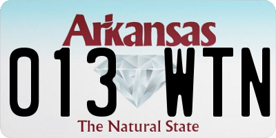 AR license plate 013WTN