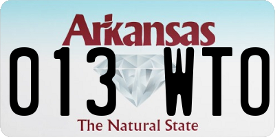 AR license plate 013WTO