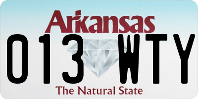 AR license plate 013WTY