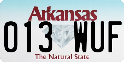 AR license plate 013WUF