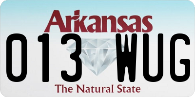 AR license plate 013WUG