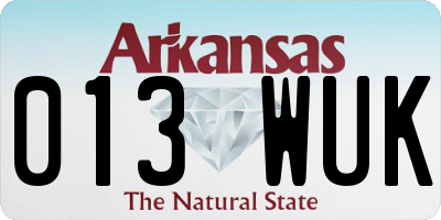 AR license plate 013WUK