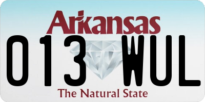 AR license plate 013WUL