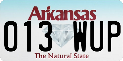 AR license plate 013WUP