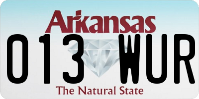 AR license plate 013WUR