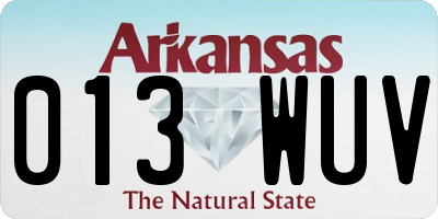 AR license plate 013WUV