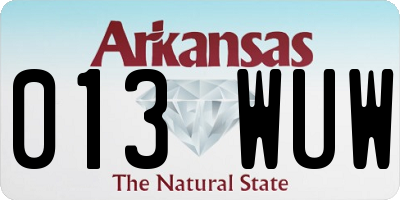 AR license plate 013WUW