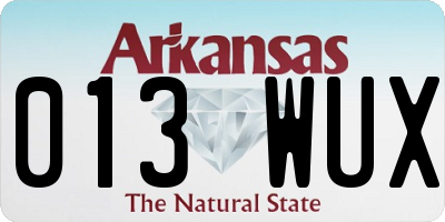 AR license plate 013WUX
