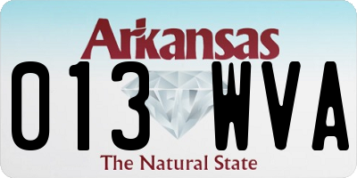 AR license plate 013WVA