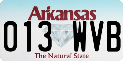 AR license plate 013WVB