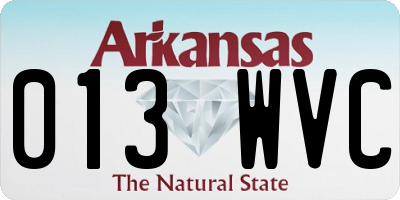 AR license plate 013WVC