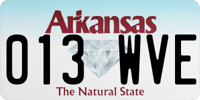 AR license plate 013WVE