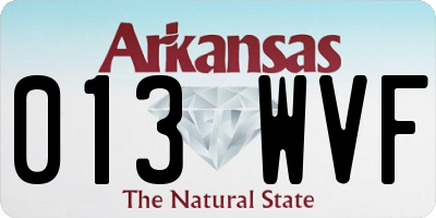 AR license plate 013WVF