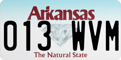 AR license plate 013WVM