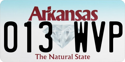 AR license plate 013WVP
