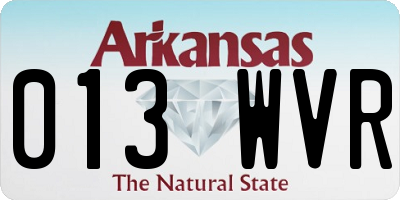 AR license plate 013WVR