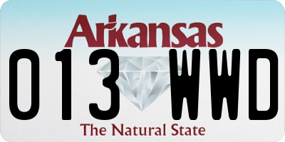 AR license plate 013WWD