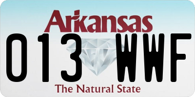 AR license plate 013WWF