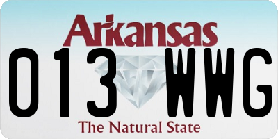 AR license plate 013WWG