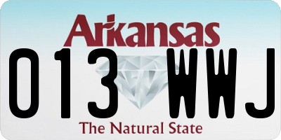 AR license plate 013WWJ