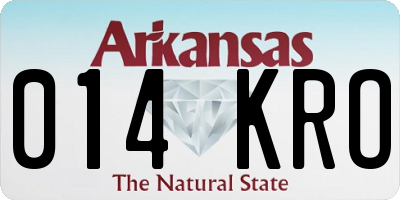 AR license plate 014KRO