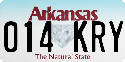 AR license plate 014KRY