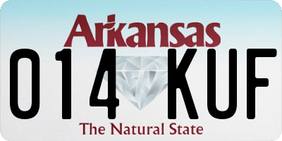 AR license plate 014KUF