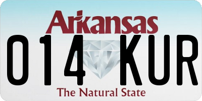 AR license plate 014KUR