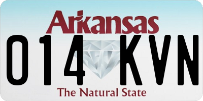 AR license plate 014KVN