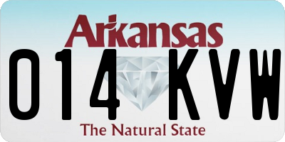 AR license plate 014KVW