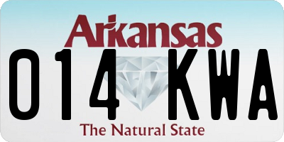 AR license plate 014KWA