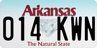 AR license plate 014KWN