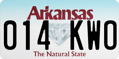 AR license plate 014KWO