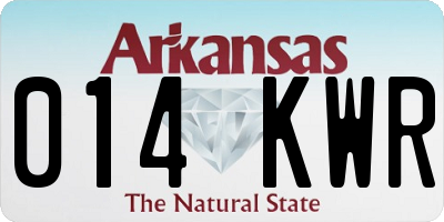 AR license plate 014KWR
