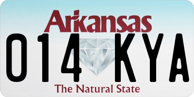 AR license plate 014KYA