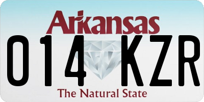 AR license plate 014KZR