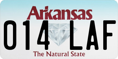 AR license plate 014LAF