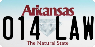 AR license plate 014LAW