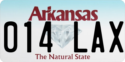 AR license plate 014LAX