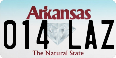 AR license plate 014LAZ