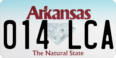 AR license plate 014LCA