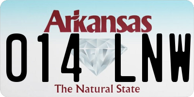AR license plate 014LNW