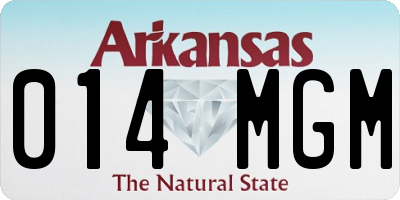 AR license plate 014MGM