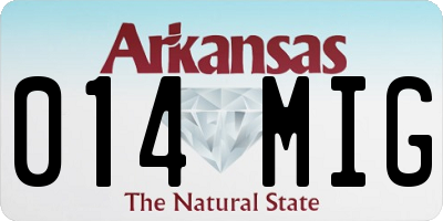 AR license plate 014MIG