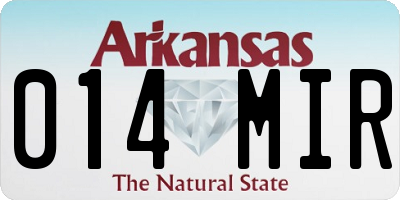 AR license plate 014MIR