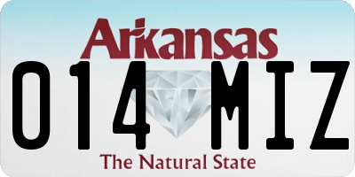AR license plate 014MIZ