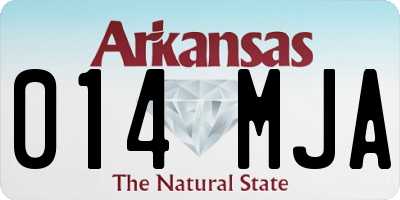 AR license plate 014MJA