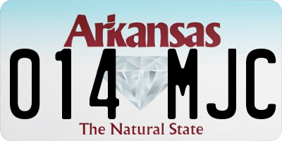 AR license plate 014MJC