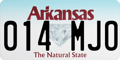 AR license plate 014MJO
