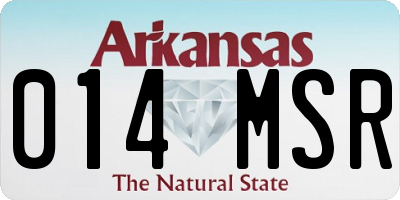 AR license plate 014MSR